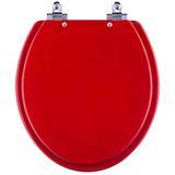 Tampa De Vaso Sanitario Com Amortecedor Convencional Oval Vermelho Fosco