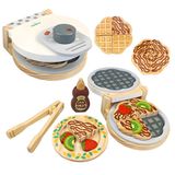 Kit Comidinha Brinquedo Educativo Madeira Máquina De Waffles