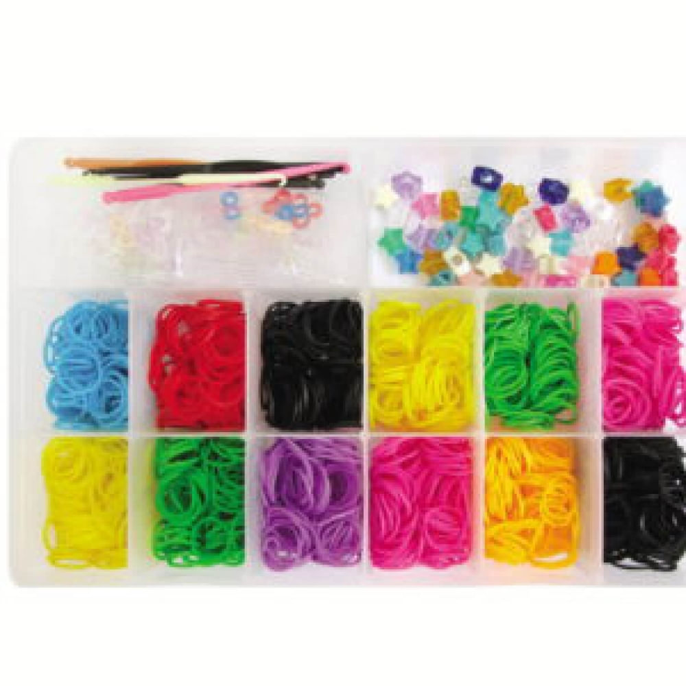 Kit Fabrica De Pulseiras Com 1200 Elásticos Bri0018 - I9