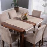 Caminho De Mesa 1,30m X 46cm Juta Natural E Malva 1 Peça Decoração