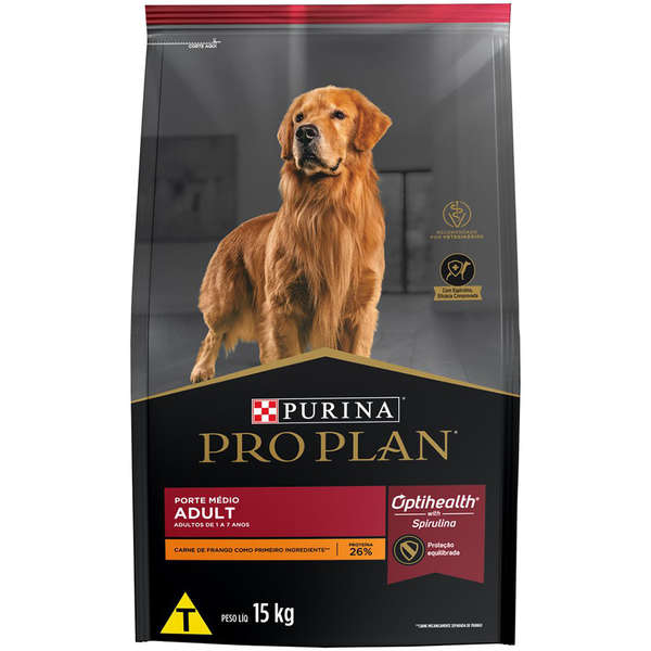 Ração Purina Pro Plan Para Cães Adultos Raças Médias 15kg