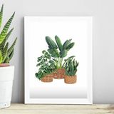 Quadro Minimalista Vaso De Plantas 24x18cm - Com Vidro