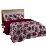 Coberdrom Queen Em Malha De Algodão Fio Penteado - Vermelho