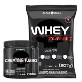 Kit Whey Turbo 907g Mais Creatina Turbo 150g - Black Skull