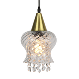 Lustre Pendente Taschibra Cristal Aisha Rigato E27 Transparente Ouro Bivolt