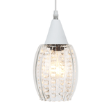 Lustre Pendente Taschibra Cristal Badih P Canelado E27 Transparente Branco Bivolt