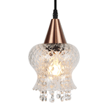 Lustre Pendente Taschibra Cristal Aisha Boreal E27 Transparente Cobre Bivolt