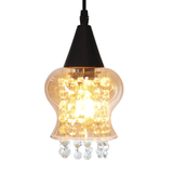 Lustre Pendente Taschibra Cristal Aisha Liso E27 Conhaque Preto Bivolt