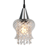 Lustre Pendente Taschibra Cristal Aisha Rigato E27 Transparente Prata Bivolt