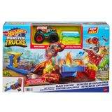 Pista Hot Wheels Monster Trucks Explosão 25x10x40 Cm