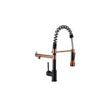 Torneira Gourmet Cozinha Monocomando 55cm Black Rose Gold