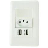 Tomada Carregador Usb Duo Interruptor