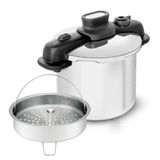 Panela Pressão Opti Space 7l Inox Fundo Triplo E Cesto Tefal