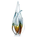 Escultura Em Cristal Murano Azul E Âmbar - São Marcos 33cm