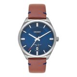 Relógio Orient Masculino Mbsc1040 Azul Couro Original + Nfe