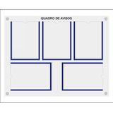 Quadro De Aviso E Gestão Com 5 Displays A4 Acrílico 2 Azul