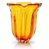 Vaso Em Cristal Murano Âmbar  São Marcos