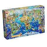 Quebra-cabeça Mapa-mundi Turístico 5000 Peças Grow