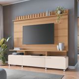 Home Painel Decorativo Alhambra Tv Até 70 Pol Mdp/mdf Pés Rodízio Freijó/off White G26 - Gran Belo