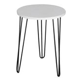 Mesa Apoio Redonda Tampo Branco Mdf 45cm Pé Ferro Metal