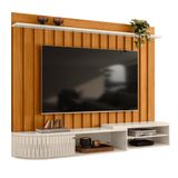 Home Ripado Para Tvs De 75&quot;catânia Cinamomo Off White