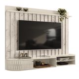 Home Ripado Para Tvs De 75&quot;catânia Calacata Off White