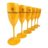 Kit Com 6 Taças Veuve Clicquot Champanhe Espumante Vinho