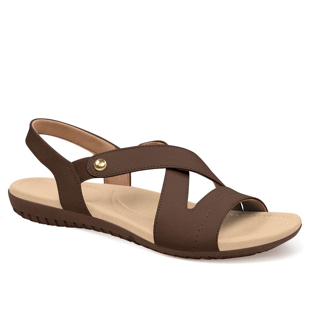 Sandalia Usaflex Rasteira Ref R1804 Chocolate 034