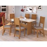 Conjunto De Mesa 1,50cm Com 6 Cadeiras Dublin Indekes