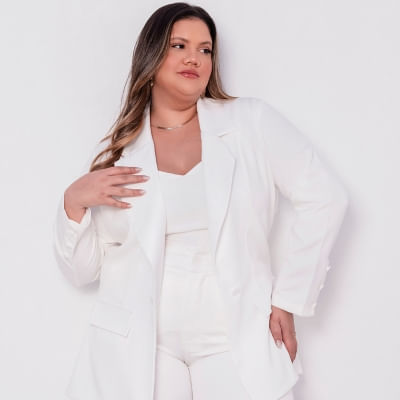 Blazer Feminino Plus Size Alfaiataria Com Forro G Gg G1 G2