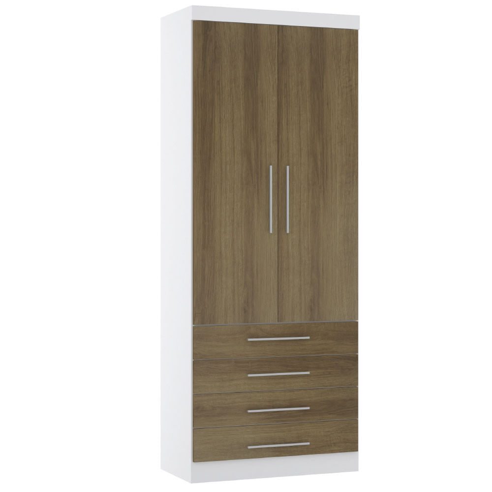 Guarda Roupa Modulado 90cm 2 Portas E 4 Gavetas Alpes Luciane Móveis