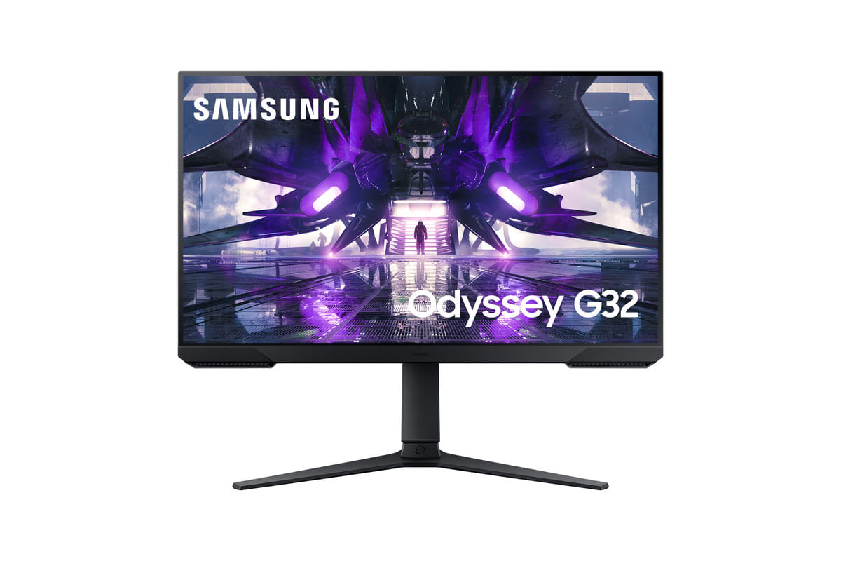 Monitor Gamer Samsung Odyssey G32A 27 Preto LS27AG320NLXZD FHD 165Hz 1ms com ajuste de altura HDMI DP Freesync