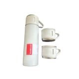 Garrafa Térmica Vacuum 500ml Com 3 Xícaras Café Camping Chá