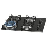 Cooktop 4 Queimadores Tripla Chama Gás Mesa Vidro Bivolt