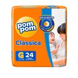Fralda Descartável Pom Pom Clássica Jumbo, Grande - 8 Pacotes Com 24 Tiras