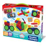 Brinquedo Lig Lig Jr 38 Peças Para Encaixar E Brincar Big Star +24 Meses