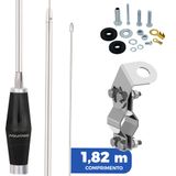 Antena Px Inox 1,40m Alongador 40cm Suporte Tubos Tubular Parafusos Anti-furto