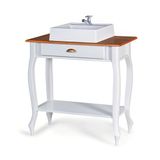 Mini Lavabo Pé Luiz Xv 1gaveta Superior E 1prateleira Com Cuba Dália M53062 Cor Imbuia - Verniz