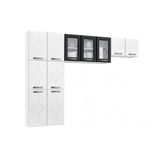 Kit De Cozinha Modulada 3 Peças Rubi De Aço (2 Armários + 1 Paneleiro) Cpt47 Branco/preto - Telasul