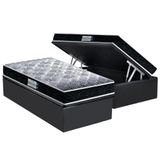 Cama Box Baú Solteiro: Colchão D33prodormir Tech1500 Double Face + Base Crc Suede Gray