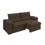 Sofá Arezzo Retrátil/reclinável 4lugares Suede Marrom 2,15m - Xflex