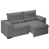 Sofá Arezzo Retrátil/Reclinável 4 Lugares Suede Cinza 2,15m - Xflex Sofás