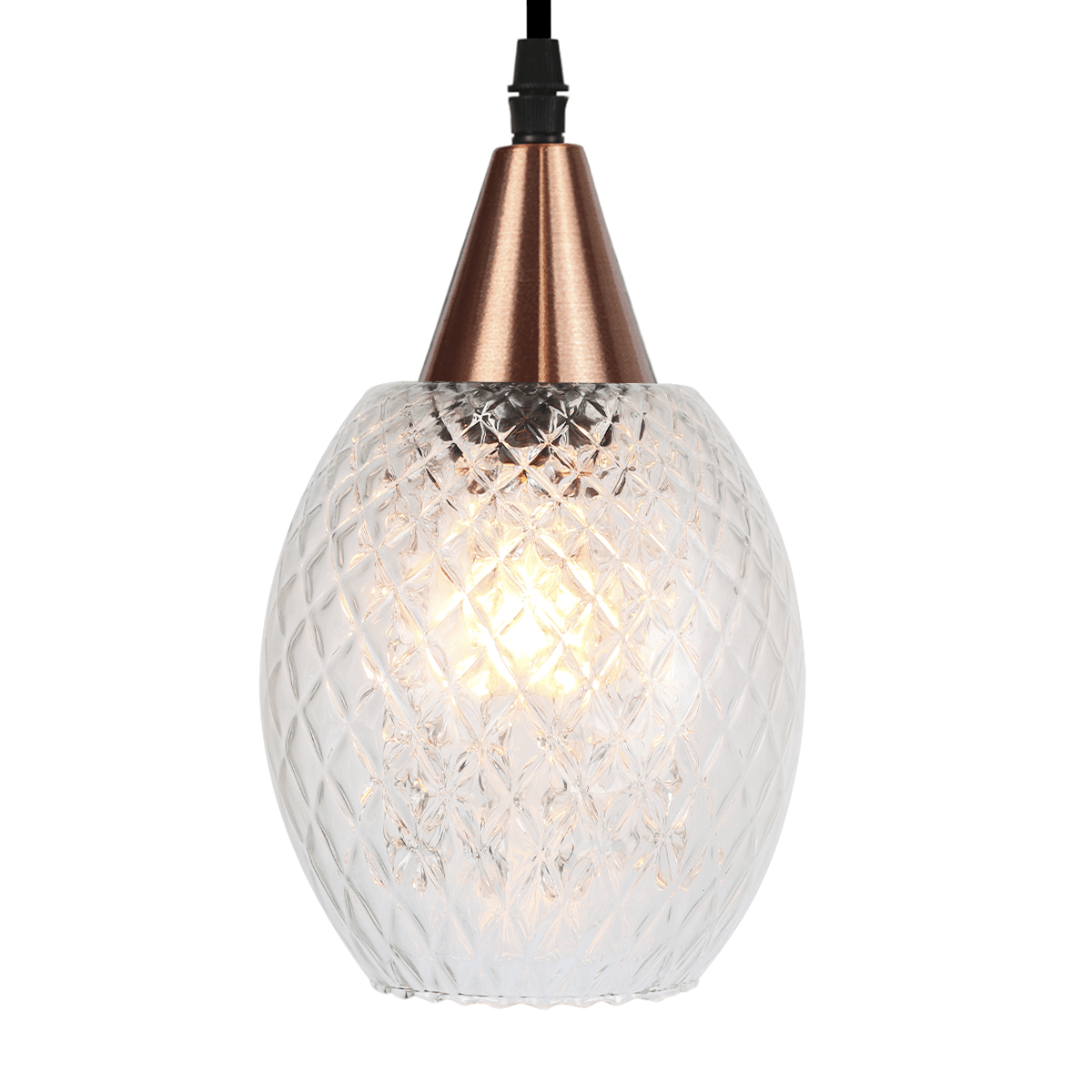 Lustre Pendente Taschibra Cristal Badih P Boreal E27 Transparente Ouro Bivolt