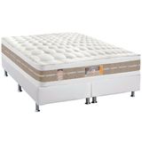 Cama Box Queen: Colchão Molas Pocket Ensacadas Castor Silver Star Air Df + Base Branco(158x198)