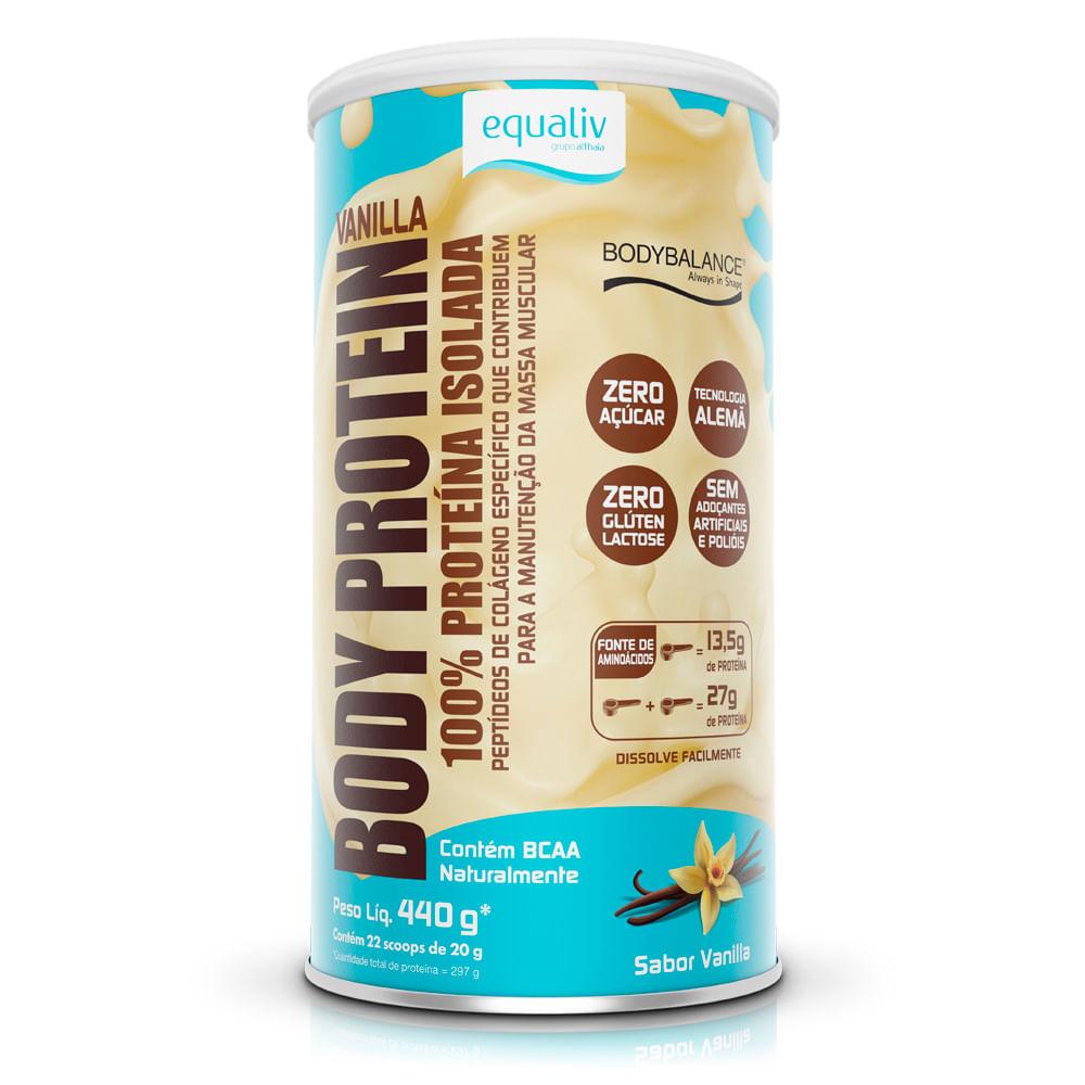 Suplemento Em Pó Equaliv Body Protein Proteína 100% Isolada Sabor Baunilha Em Lata De 440g