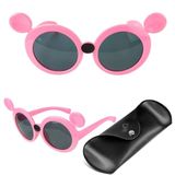 Oculos Sol Infantil Rosa Minnie Protecao Uv + Case Verão Acetato Qualidade Premium Presente Praia