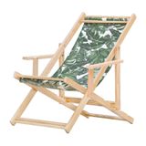 Kit 10 Cadeira Espreguiçadeira Dobrável C/b-folhas Verdes