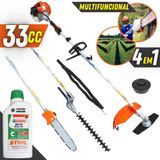 Roçadeira Com Óleo Stihl Vrm330 Vrm-330 Vulcan 33cc 1,3hp + Podador De Cerca Viva + Podador De Galhos