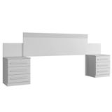 Cabeceira Casal Império Extensível Com Mesa De Cabeceira Benetil Branco