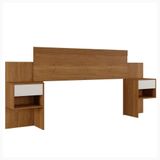 Cabeceira Casal Master Extensível Com Mesa De Cabeceira Benetil Cinamomo Off White